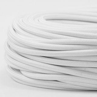 Textilkabel Stoffkabel weiss 3-adrig 3x0,75 Gummischlauchleitung 3G 0,75 H03VV-F textilummantelt