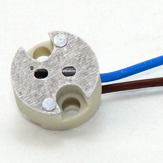 12V Niedervolt Halogen Fassung  G4-GY6,35 mit 14 cm Kabel mit PTFE Isolation T300 hitzebestndig bis 250 C