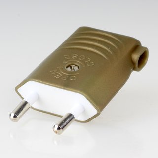 Eurostecker Europa-Flachstecker gold 250V/2A 