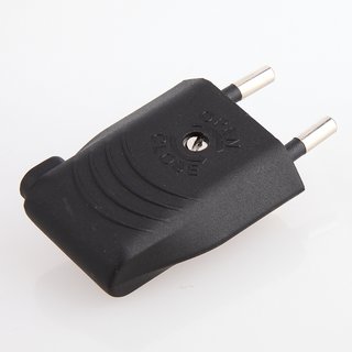 Eurostecker Europa-Flachstecker schwarz mit seitlichem Kabelauslass 250V/6A