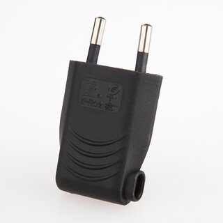 Eurostecker schwarz 250V/6A mit seitlicher Kabelfhrung und Schraubkontakten