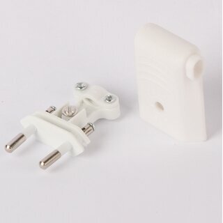 Eurostecker wei 250V/6A mit seitlicher Kabelfhrung und Schraubkontakten
