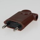 Euro-Flachstecker braun 250V/6A mit seitlicher...