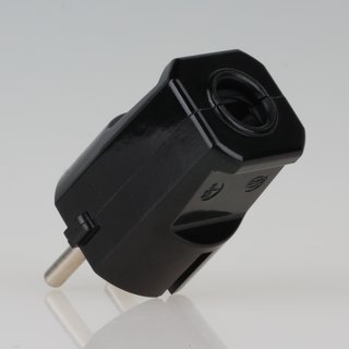 zwei Erdleitersystem Schutzkontakt-Stecker schwarz 250V/16A Bakelit Optik