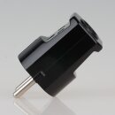Schutzkontakt-Stecker schwarz – 250V/16A mit zwei Erdleitersystemen – für Textilkabel und PVC-Kabel, Kaiser