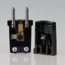 Schutzkontakt-Stecker schwarz – 250V/16A mit zwei Erdleitersystemen – für Textilkabel und PVC-Kabel, Kaiser