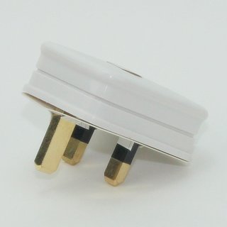 Lampen-Stecker Netzstecker weiß für Großbritannien UK/GB 3-polig 240V/13A flache Stifte