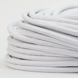 Textilkabel Stoffkabel weiss 2-adrig 2x0,75 Zug-Pendelleitung S03RT-F 