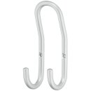 Häfele Garderobenhaken Edelstahl 2 Haken 145x60mm aluminiumfarben