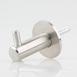 Hfele Mbel Garderobenhaken rund aus Edelstahl 42x35mm matt gebrstet