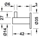 Häfele Möbel Garderobenhaken rund aus Edelstahl 42x35mm matt gebürstet