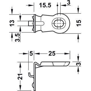 Hfele Rckwandverbinder Rckwandhalter Metall vernickelt