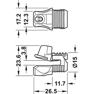 Hfele Rckwandverbinder Rckwandhalter Ixconnect RPC S 15/25 zum Anschrauben