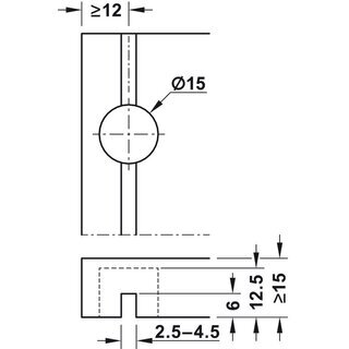 Hfele Rckwandverbinder Rckwandhalter Ixconnect RPC S 15/25 zum Anschrauben