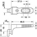 Häfele Rückwandverbinder Rückwandhalter 48,5x25 mm Kunststoff Weißaluminium