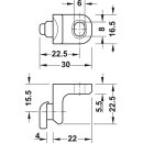 Häfele Rückwandverbinder Rückwandhalter zum Einhängen Kunststoff vernickelt matt