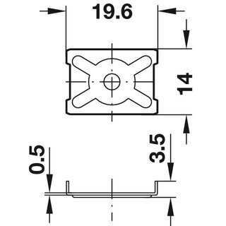 Hfele Rckwandklammer Rckwandhalter zum Schrauben an die Rckwand 19.6x14mm Stahl