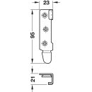 Häfele Möbel Bettverbinder 95x23x21mm Stahl 4 Schließteile (2 Linke und 2 Rechte)