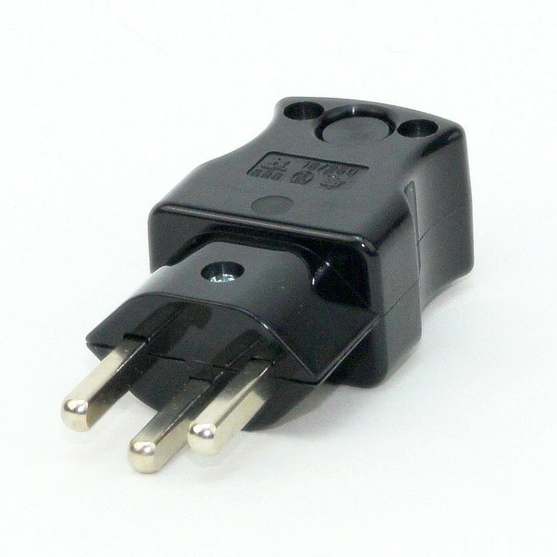 Lampen Schutzkontakt-Stecker schwarz für die Schweiz 3-polig 16A/250V, 6,95  €