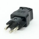 Schutzkontakt-Stecker Schweiz schwarz – 250V/16A – mit Schraubkontakten und Zugentlastung
