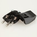 Schutzkontakt-Stecker Schweiz schwarz – 250V/10A – mit Schraubkontakten und Zugentlastung