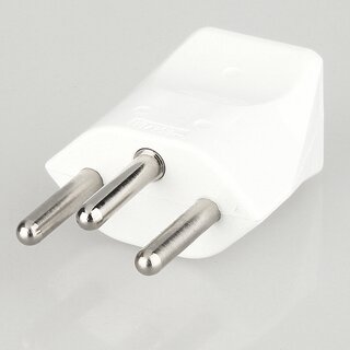 Schutzkontakt-Stecker Schweiz wei &ndash; 250V/10A &ndash; mit Schraubkontakten und Zugentlastung