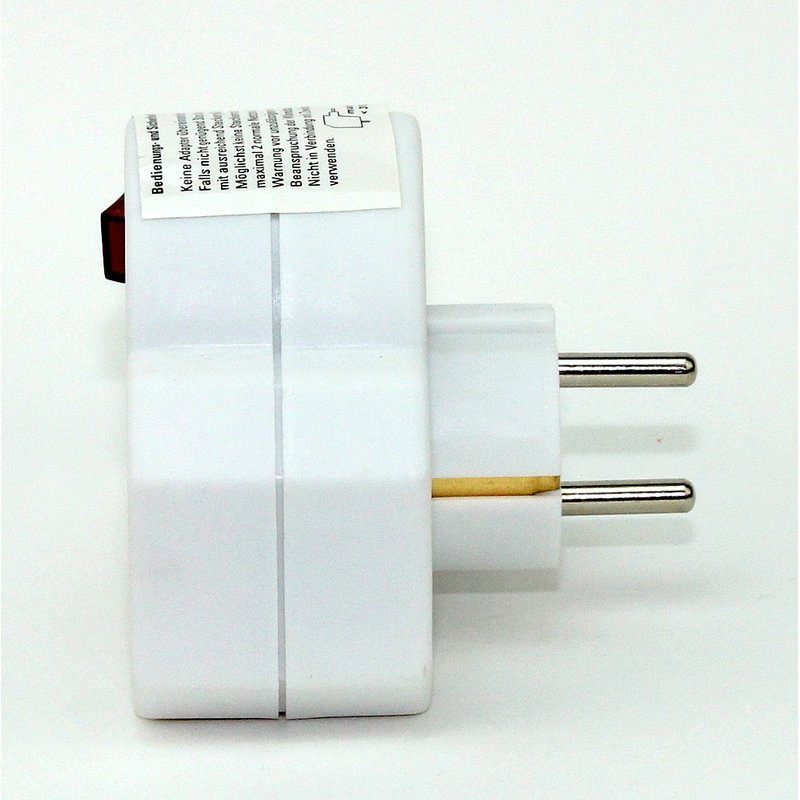 Steckdosen-Adapter weiß mit Schalter 16A/250V 2 x Eurosteckdose 1 x S, 8,45  €