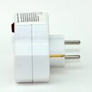 Steckdosenadapter weiß mit Schalter – 2x Eurosteckdose & 1x Schutzkontakt-Steckdose, 3500W