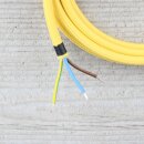 Textilkabel Anschlussleitung Zuleitung 2-5m gelb mit Schutzkontakt-Winkelstecker