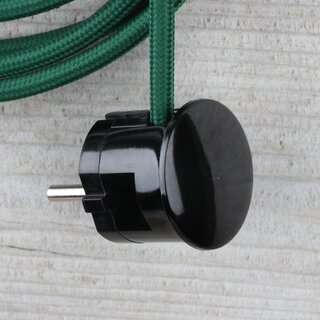 Textilkabel Anschlussleitung Zuleitung 2-5m dunkelgrn mit Schutzkontakt-Winkelstecker