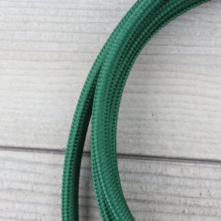 Textilkabel Anschlussleitung Zuleitung 2-5m dunkelgrn mit Schutzkontakt-Winkelstecker