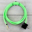 Textilkabel Anschlussleitung Zuleitung 2-5m neon grn mit...