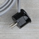 Textilkabel Anschlussleitung Zuleitung 2-5m grau mit...