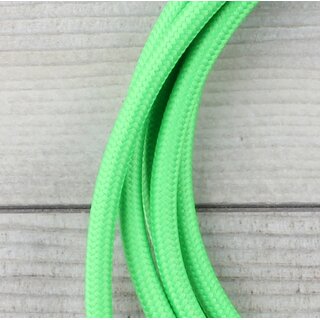 Textilkabel Anschlussleitung Zuleitung 2-5m kiwi grn mit Schutzkontakt-Winkelstecker