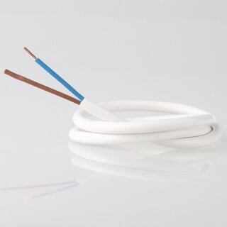 PVC-Lampenkabel wei 2-adrig 2x0,75 mm H03VV-F &ndash; Meterware