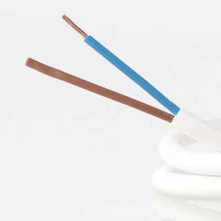 PVC-Lampenkabel wei 2-adrig 2x0,75 mm H03VV-F &ndash; Meterware