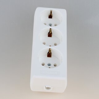 Kaiser Tischsteckdose / Steckdosenleiste ohne Zuleitung &ndash; 3-fach, wei, 250V/16A