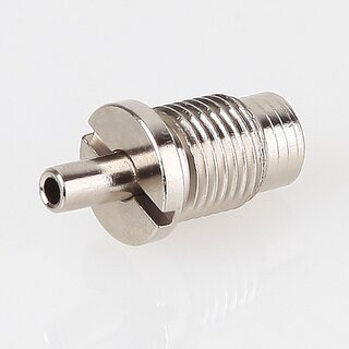M10x1x8 mm Auengewinde Messing Seilstopper mit Bund und Befestigungsschlitz, vernickelt,  12 mm
