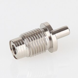 M10x1x8 mm Auengewinde Messing Seilstopper mit Bund und Befestigungsschlitz, vernickelt,  12 mm