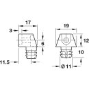Häfele Korpusverbinder Wandverbinder 17x11,5 mm Kunststoff weiß