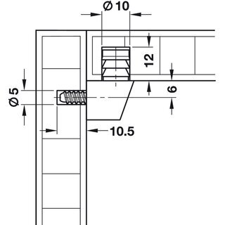 Hfele Korpusverbinder Wandverbinder mit Schraube 14x16mm Kunststoff braun