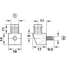 Häfele Korpusverbinder Wandverbinder mit Schraube 14x16 mm Kunststoff braun