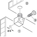 Häfele Korpusverbinder Wandverbinder mit Schraube 14x16 mm Kunststoff braun
