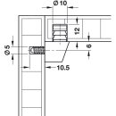Häfele Korpusverbinder Wandverbinder mit Schraube 14x16 mm Kunststoff weiß