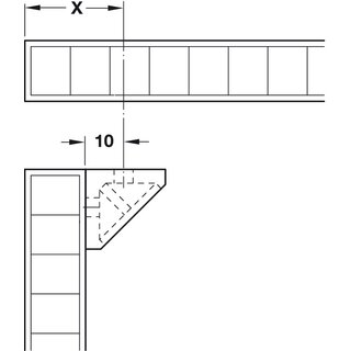 Hfele Eckverbinder Wandverbinder mit Abdeckkappe 18x20 mm Kunststoff wei