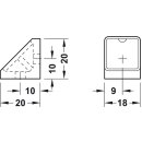 Häfele Eckverbinder Wandverbinder mit Abdeckkappe 18x20 mm Kunststoff braun