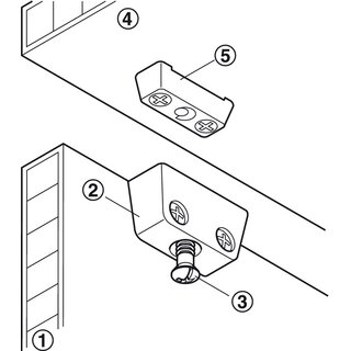 Hfele Korpusverbinder Wandverbinder zum Schrauben 37x15 mm braun