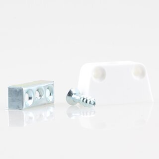 Hfele Korpusverbinder Wandverbinder zum Schrauben 37x15mm weiss