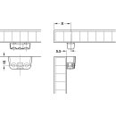 Häfele Korpusverbinder Wandverbinder zum Schrauben 37x15 mm weiß