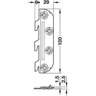 Hfele Mbel Bettverbinder mit gekrpftem Haken und Schlieteil 130mm Stahl verzinkt